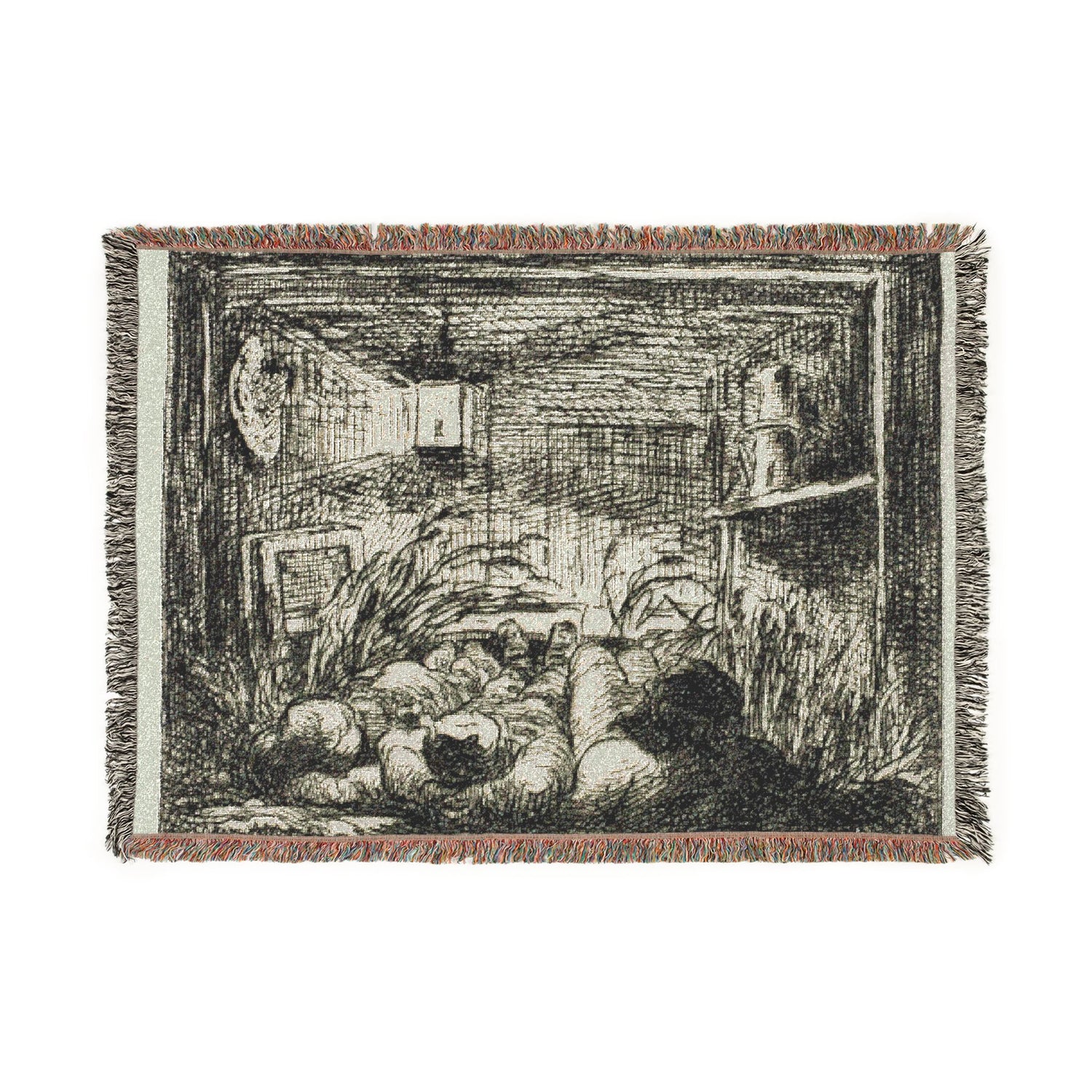 Bedding Down on the Boat - Charles François Daubigny Tapestry Blanket