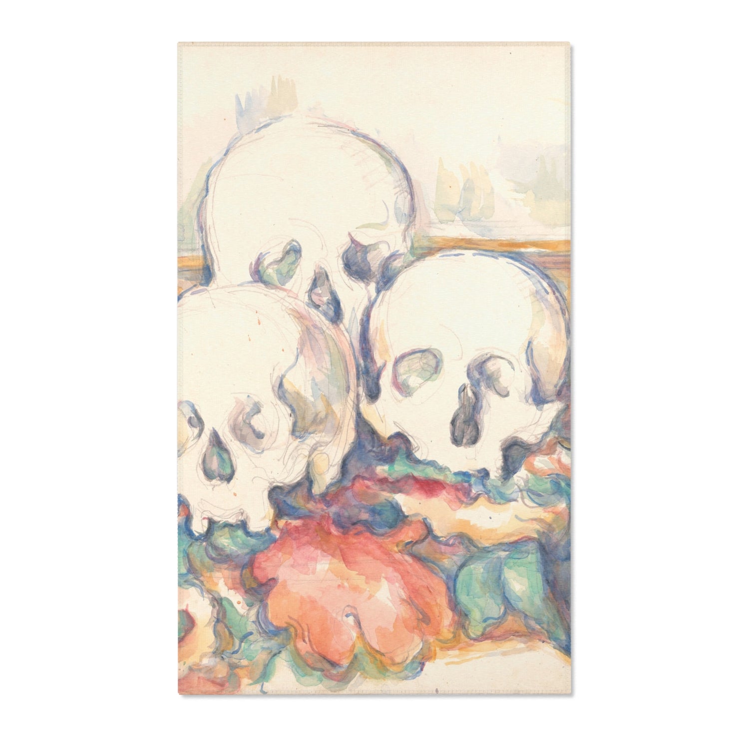 The Three Skulls - Paul Cezanne Area Rug