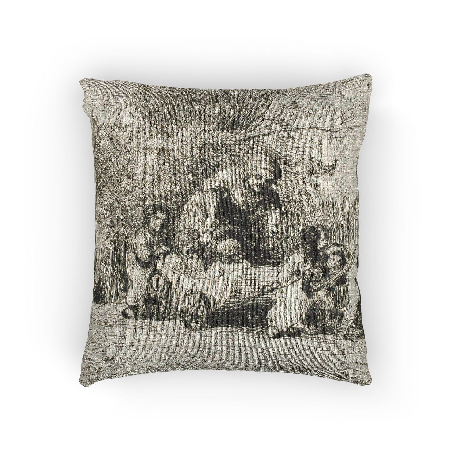 Charles François Daubigny - The Heritage of the Wagon (The Children with the Wagon) | Woven Pillow