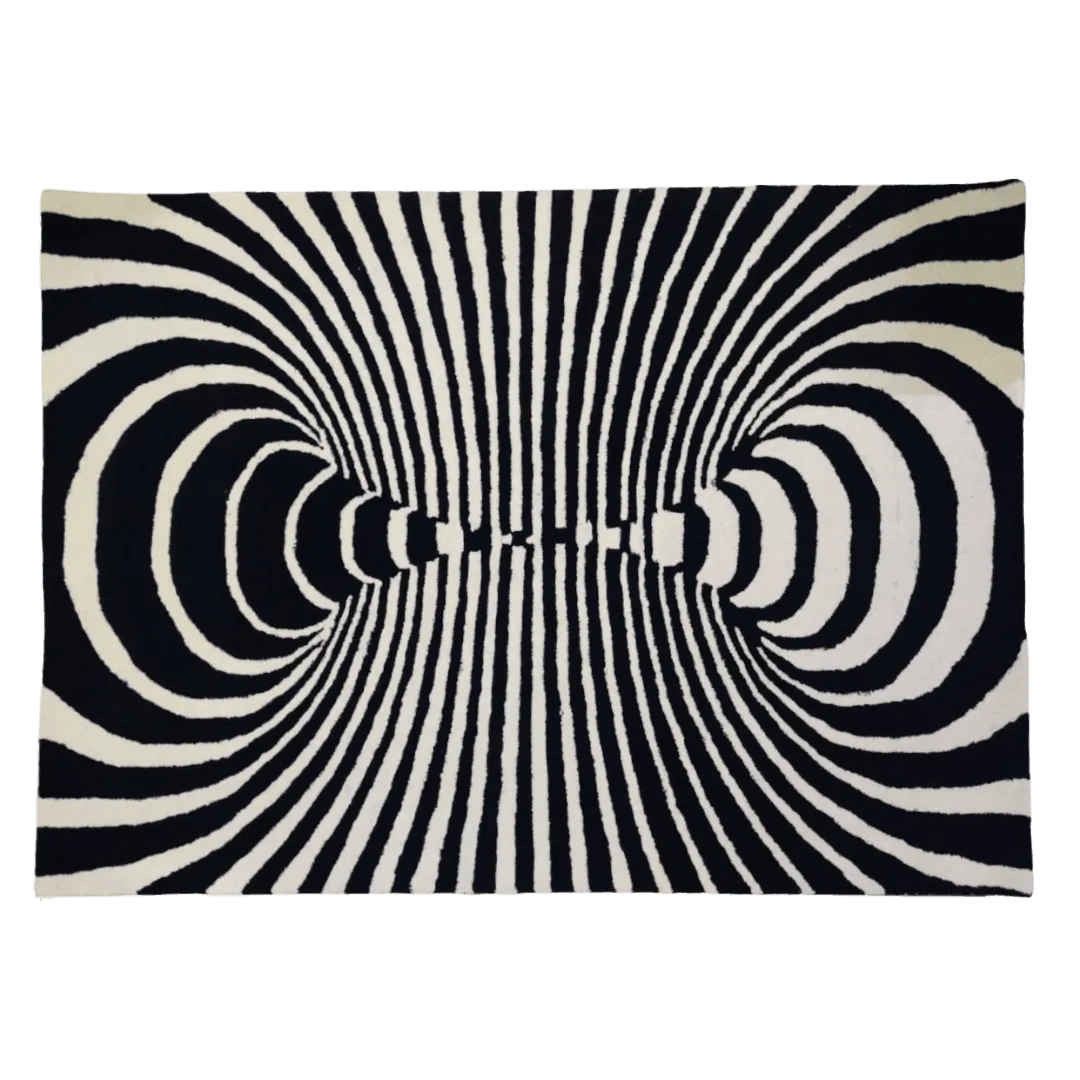 3D Vortex Optic Illusion Hand Tufted Wool Rug