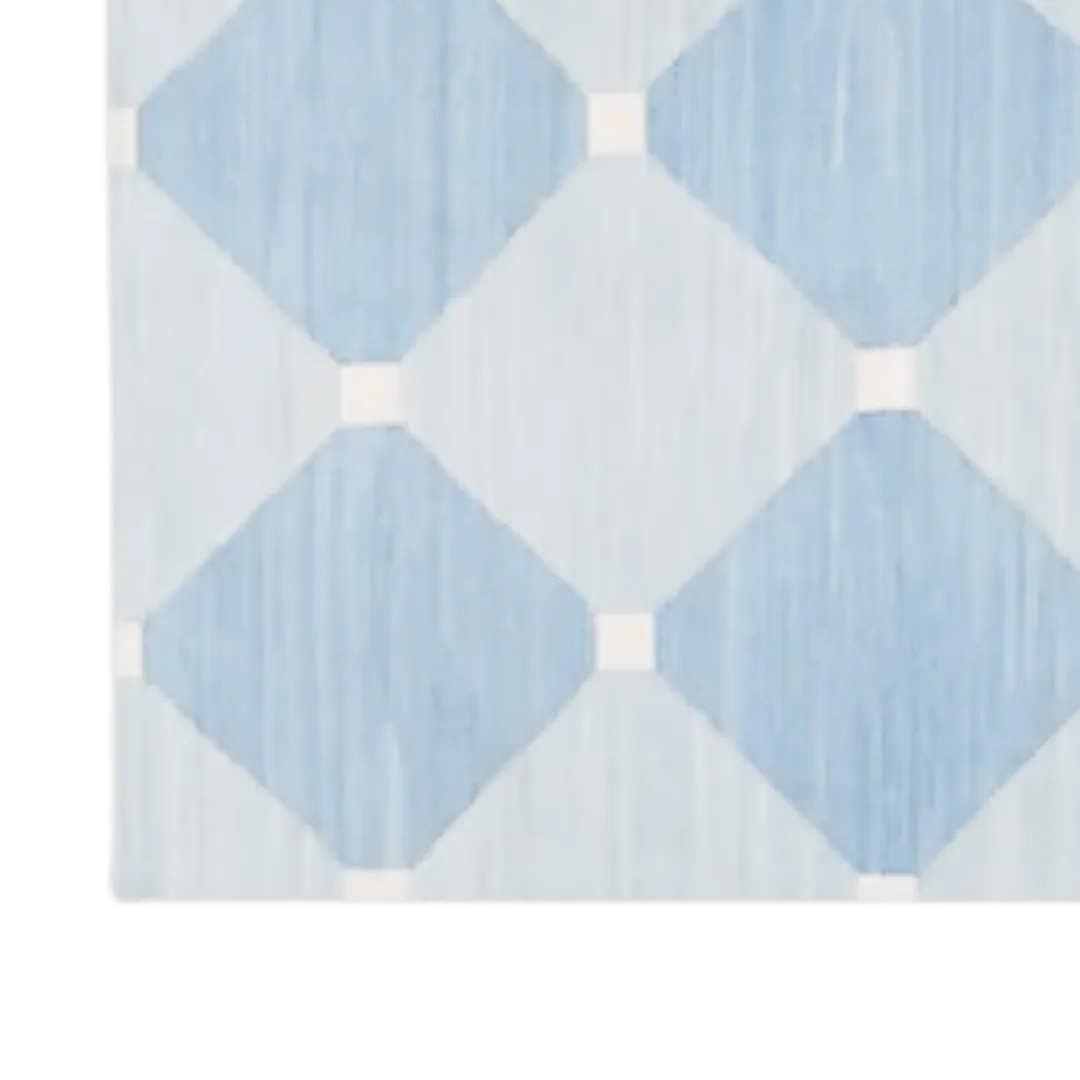 Diamond Blue Classic Dhurrie Cotton Rug