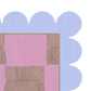Scalloped Leaf Checker Pink Hand Tufted Rug