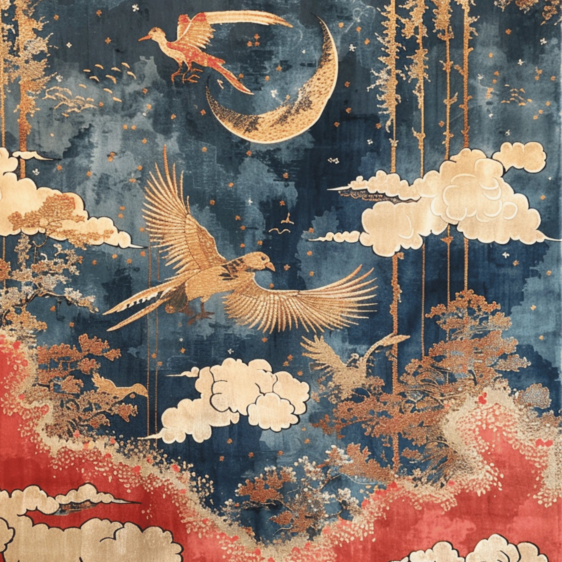 Moonlit Chinoiserie Hand Tufted Rug