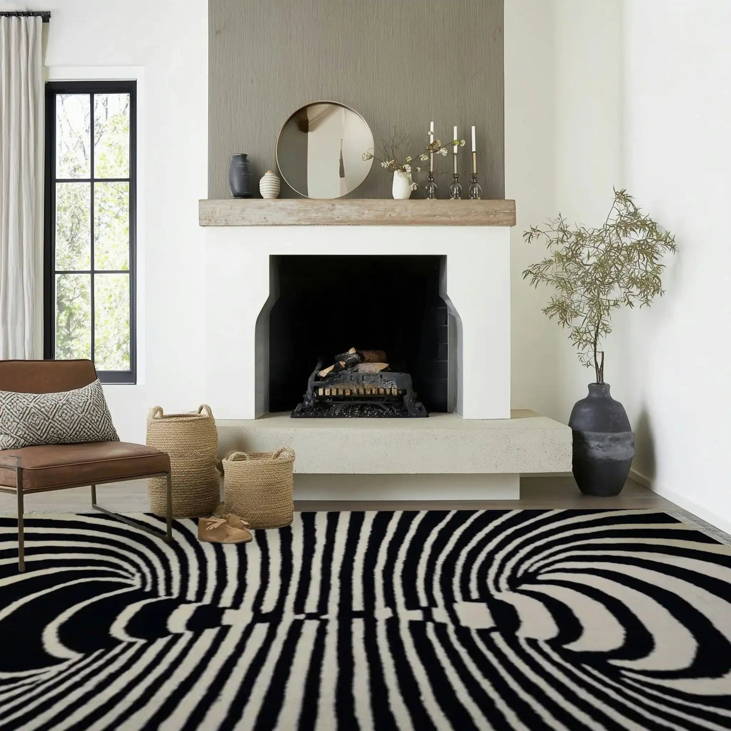 3D Vortex Optic Illusion Hand Tufted Wool Rug