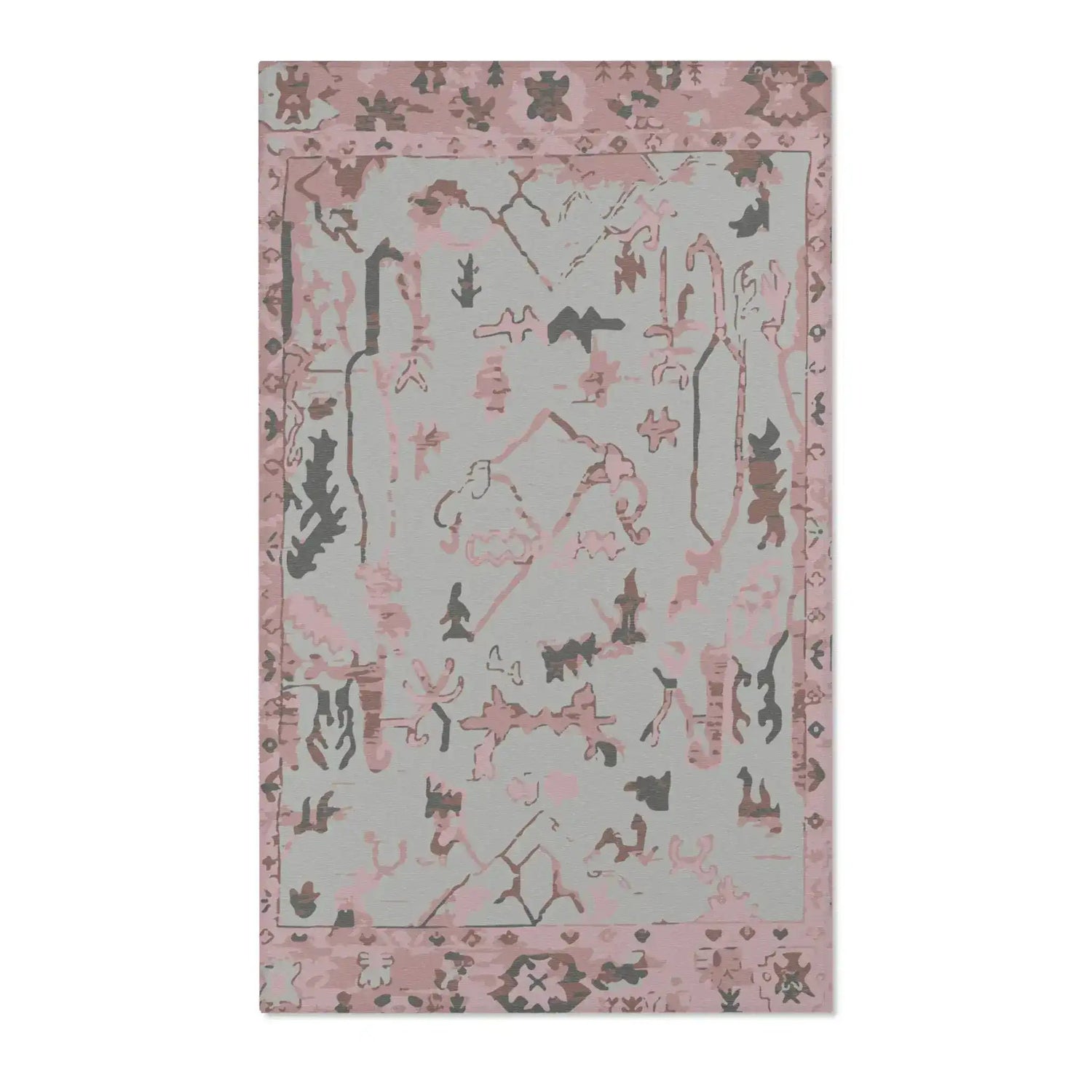 Blush Pink Tribal Medallion Accent Rug