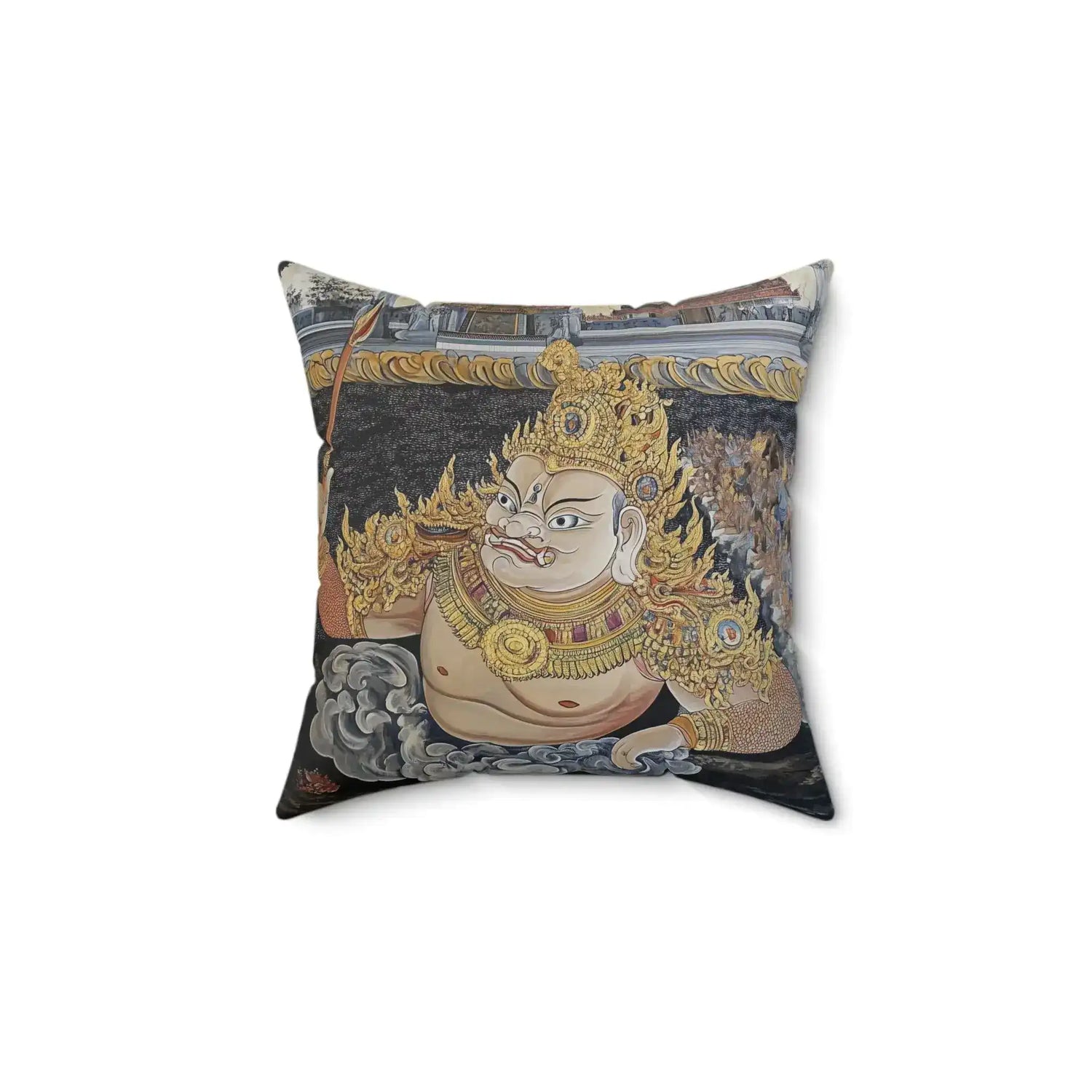 Mythic Thai Guardian Throw Pillow