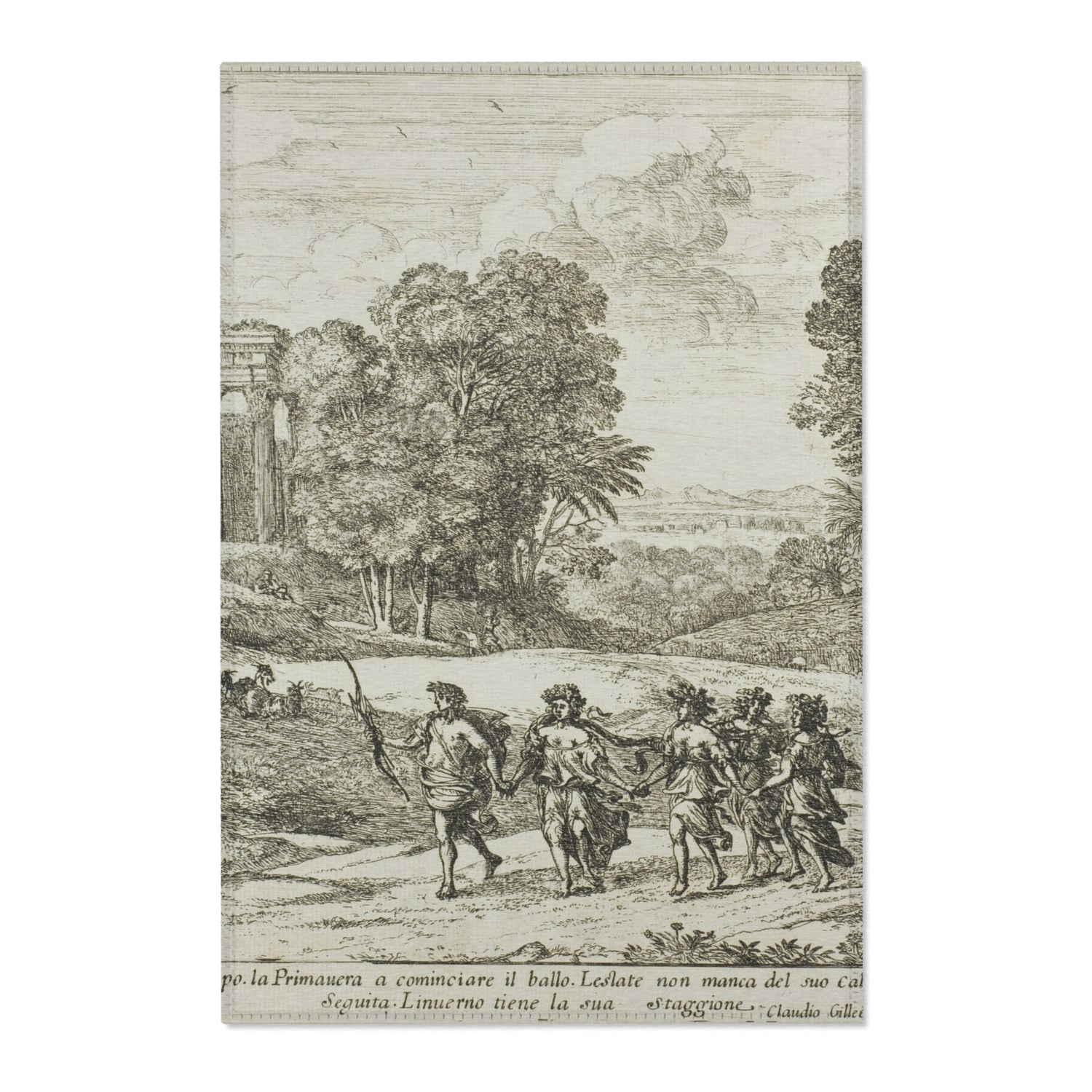 Time, Apollo and the Seasons - Claude Lorrain Area Rug