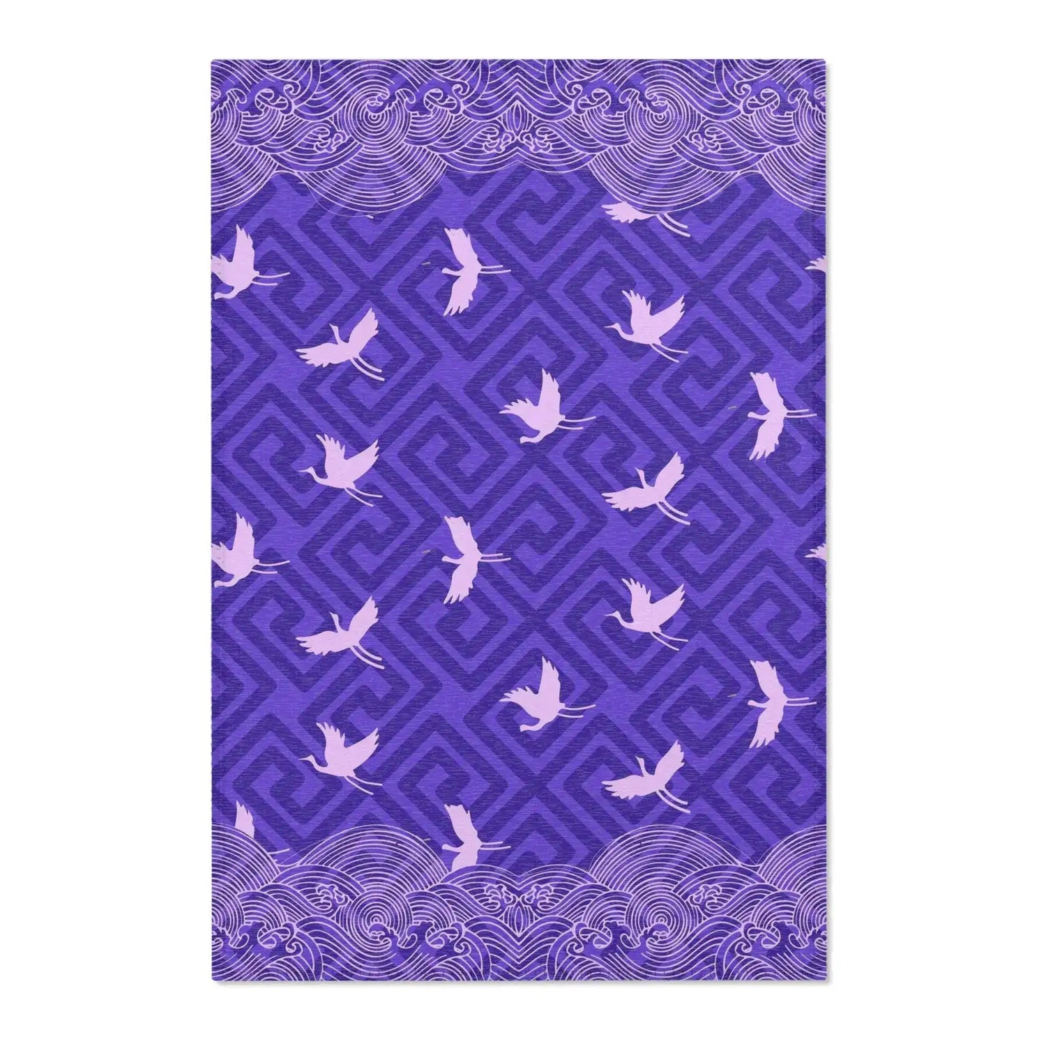 Violet Crane Waves Accent Rug