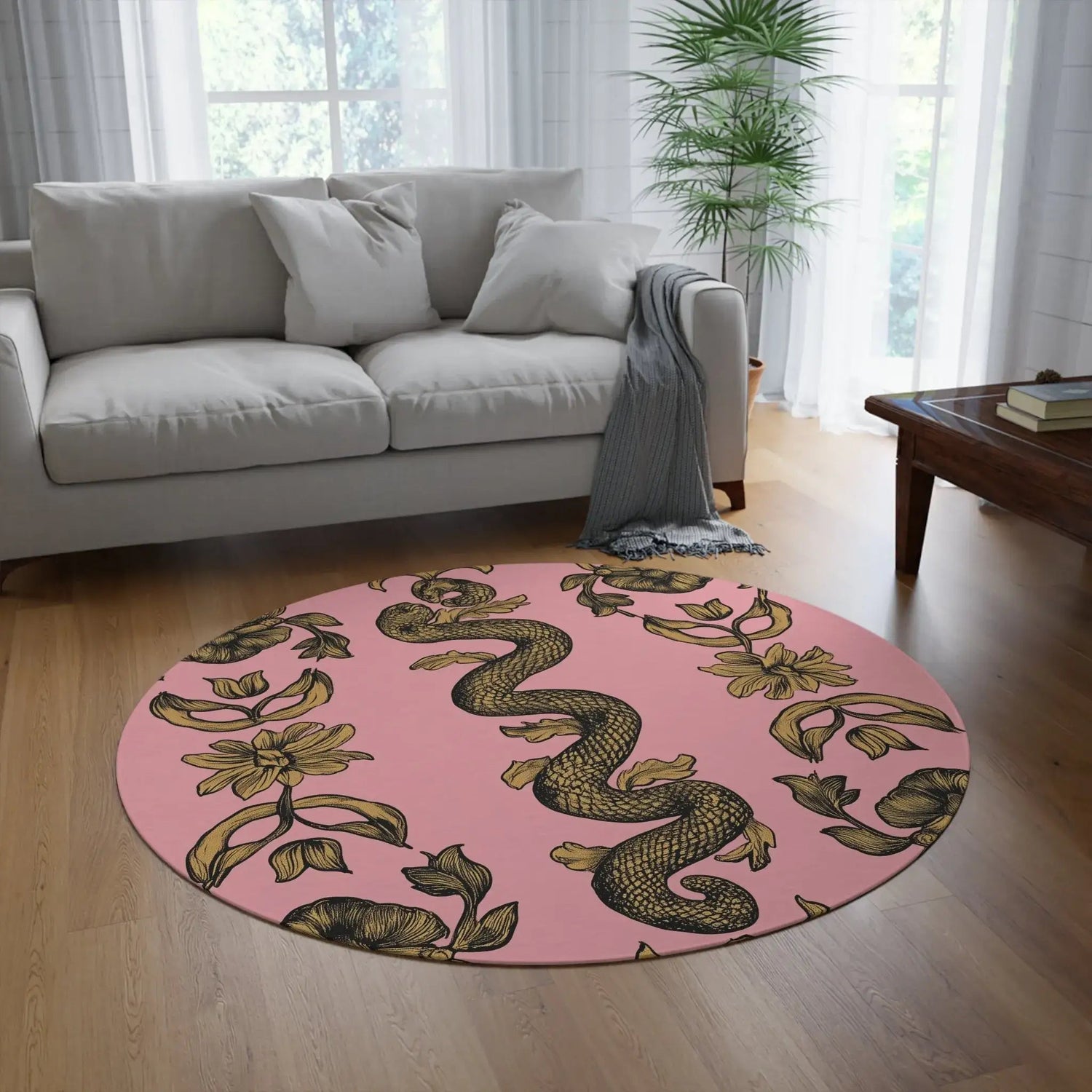 Baroque Serpent Pink Accent Rug
