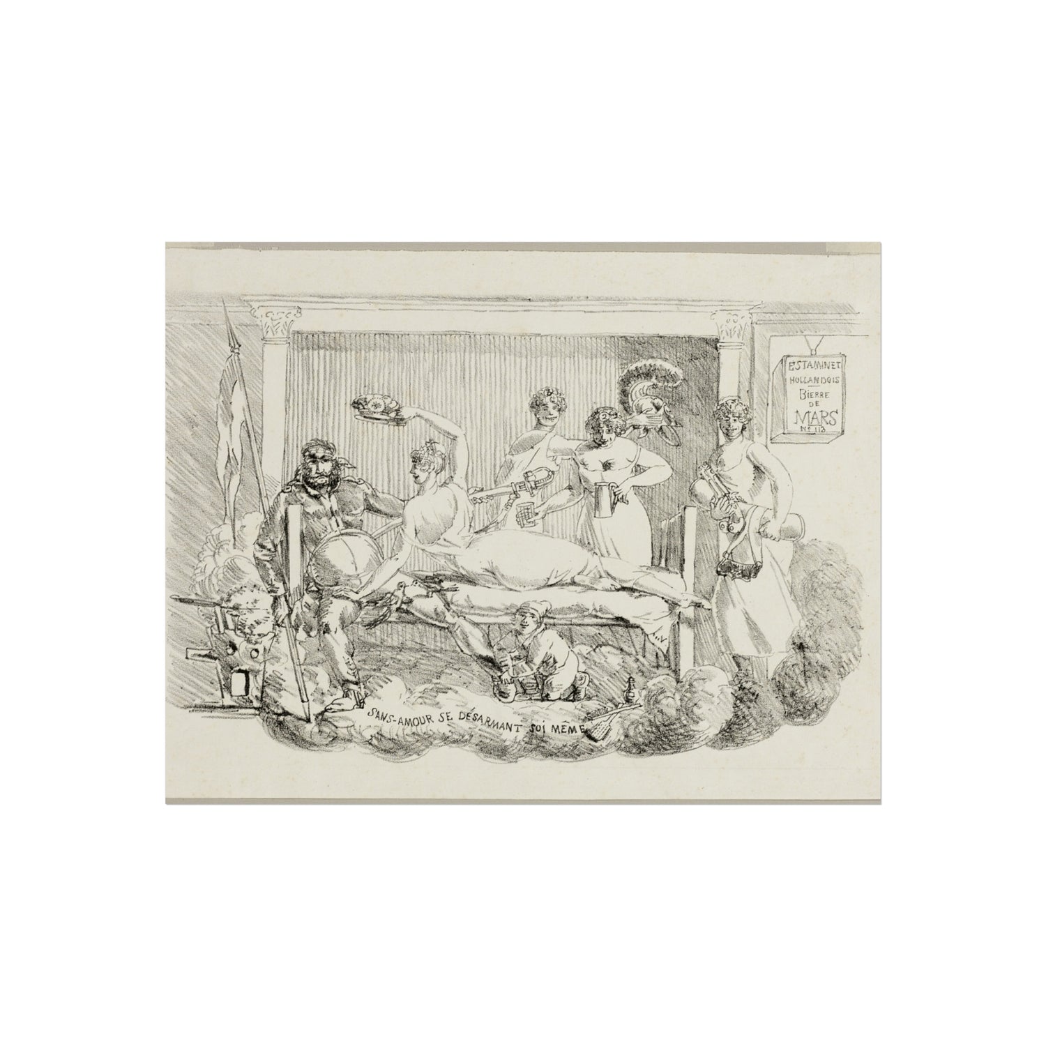 Loveless Disarming Himself - Jacques Louis David Fine Art Poster