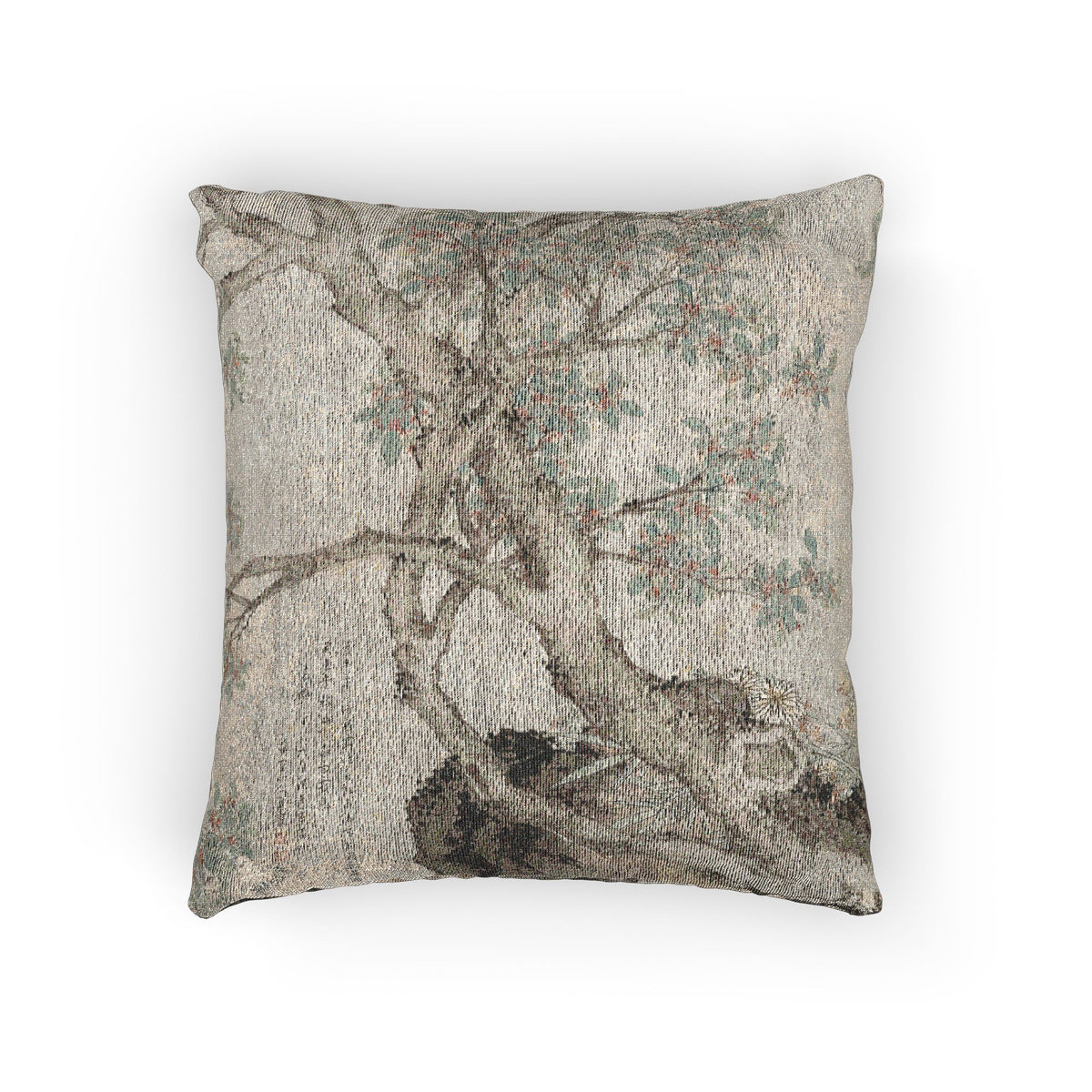 Yellow Chrysanthemums and Red Osmanthus Pillow