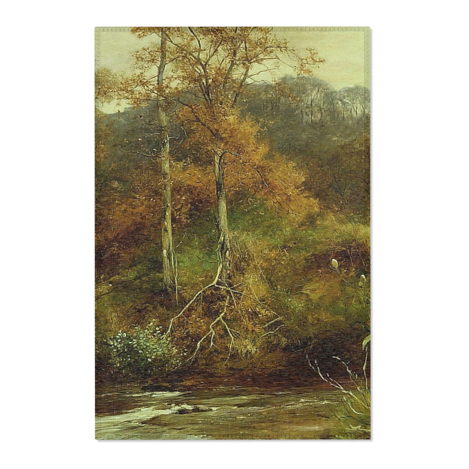 Autumn River Scene, The Brook - David Bates Area Rug