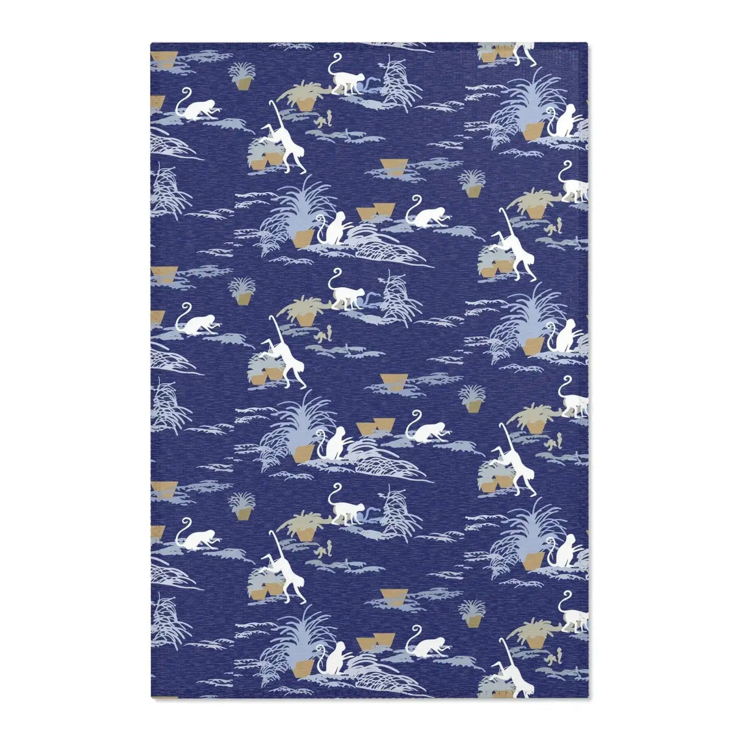 Midnight Jungle Monkeys Accent Rug