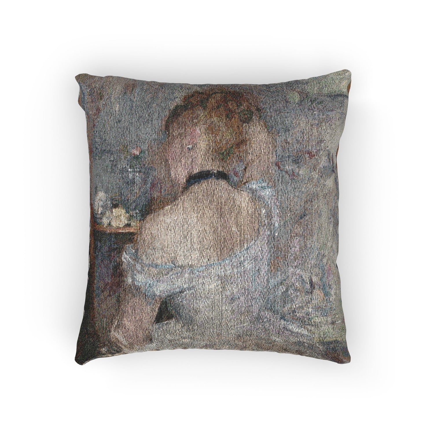 Berthe Morisot - Woman at Her Toilette | Woven Pillow