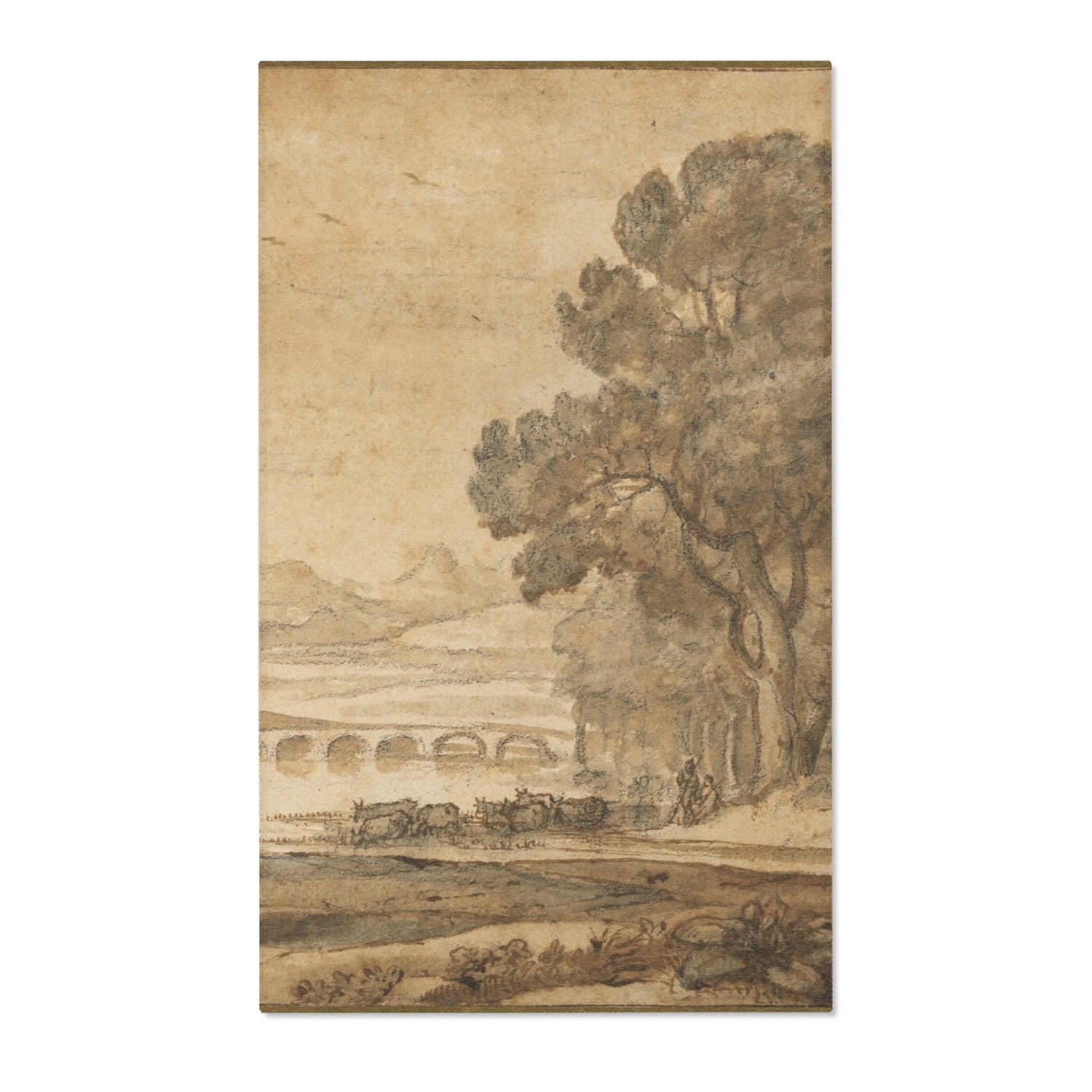 A Wooded River Landscape with Jacob, Laban - Claude Lorrain Area Rug