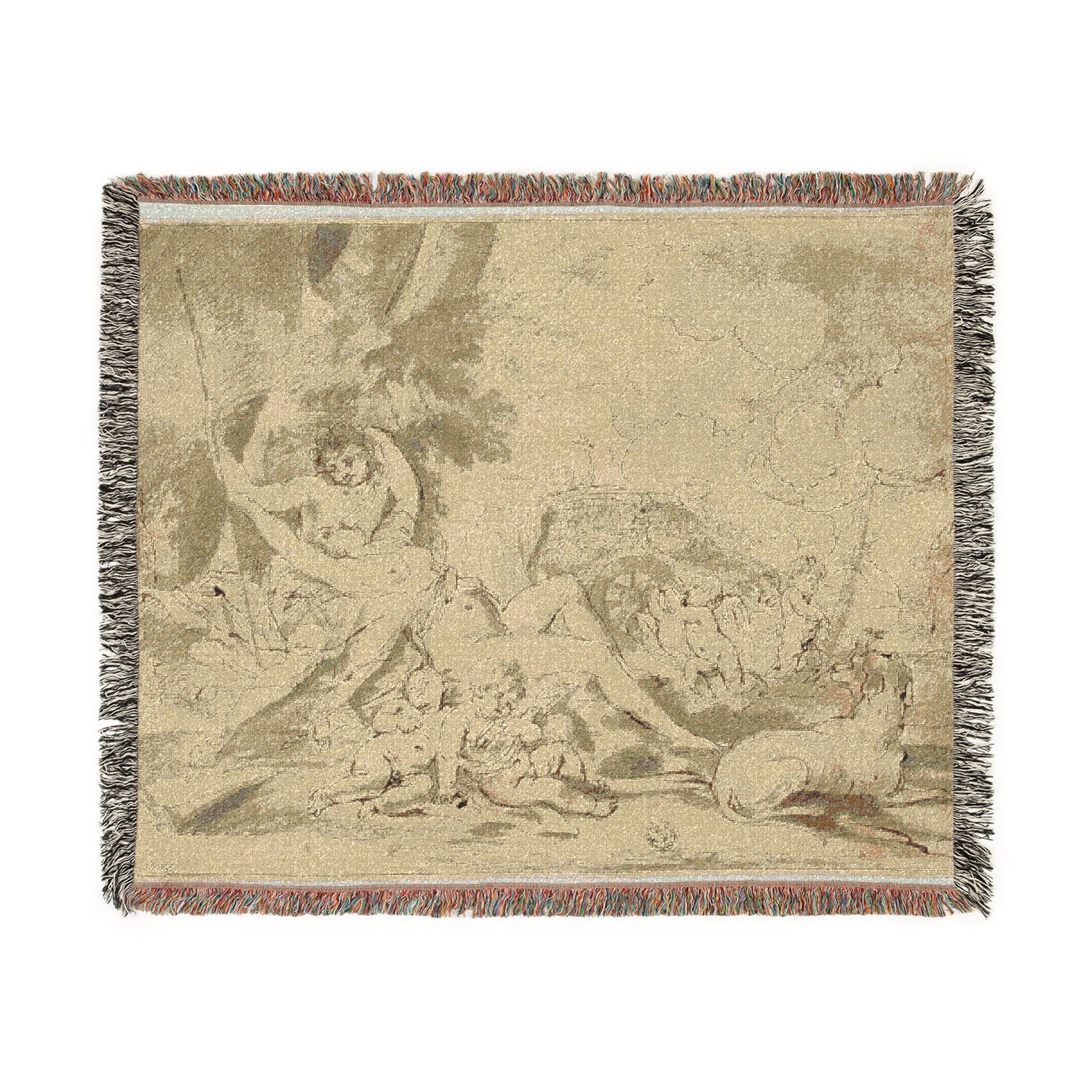 Figures, Chariot and Dog - Nicolas Poussin Tapestry Blanket