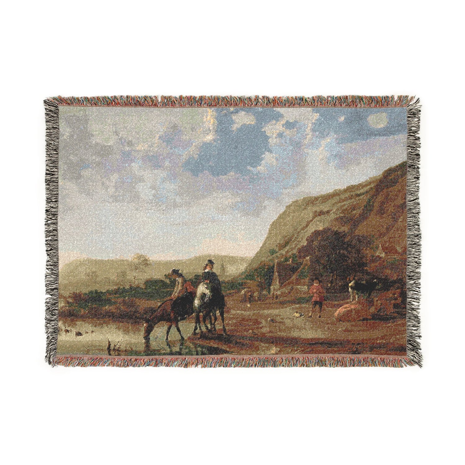 River Landscape with Riders - Aelbert Cuyp Tapestry Blanket