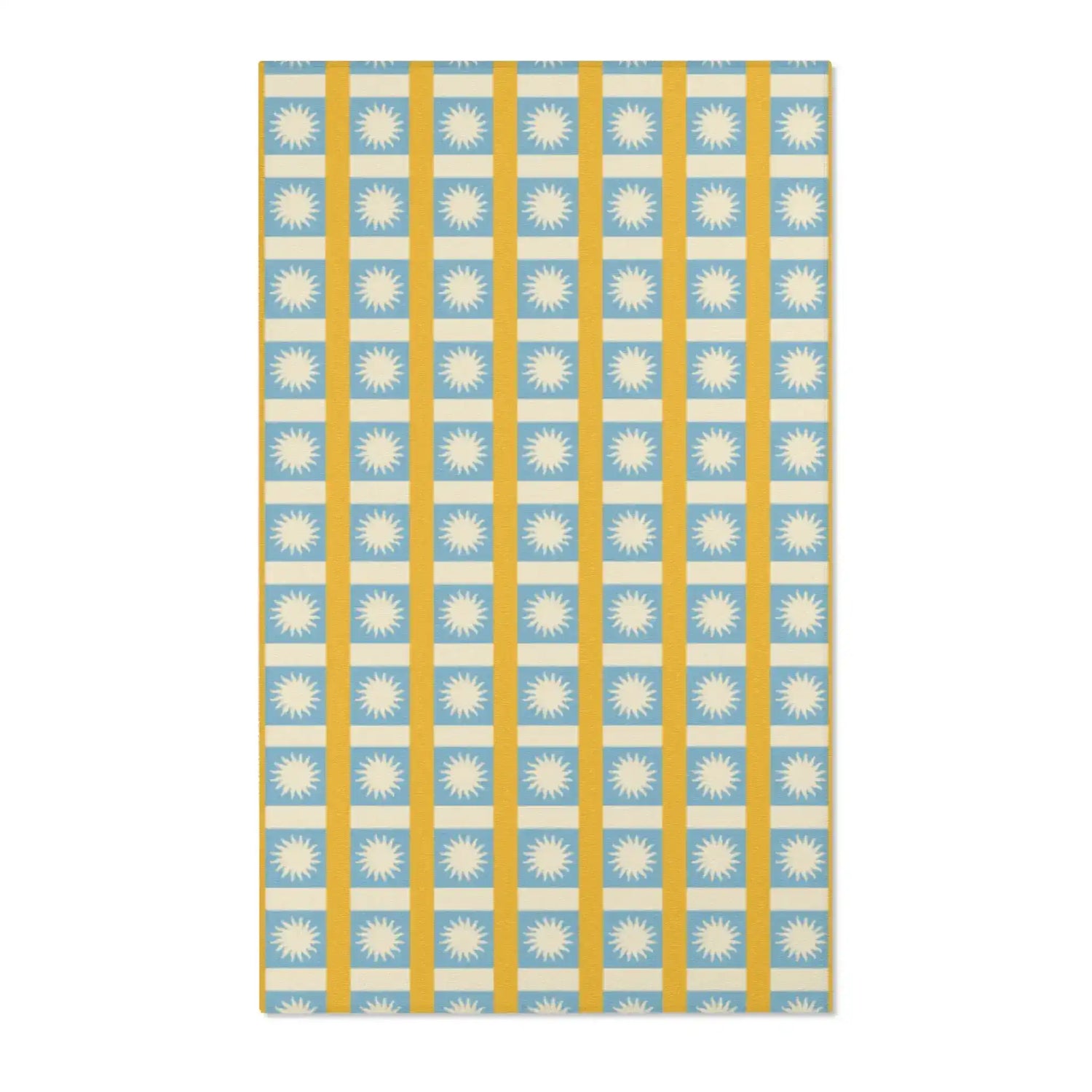 Retro Sunburst Checkered Accent Rug
