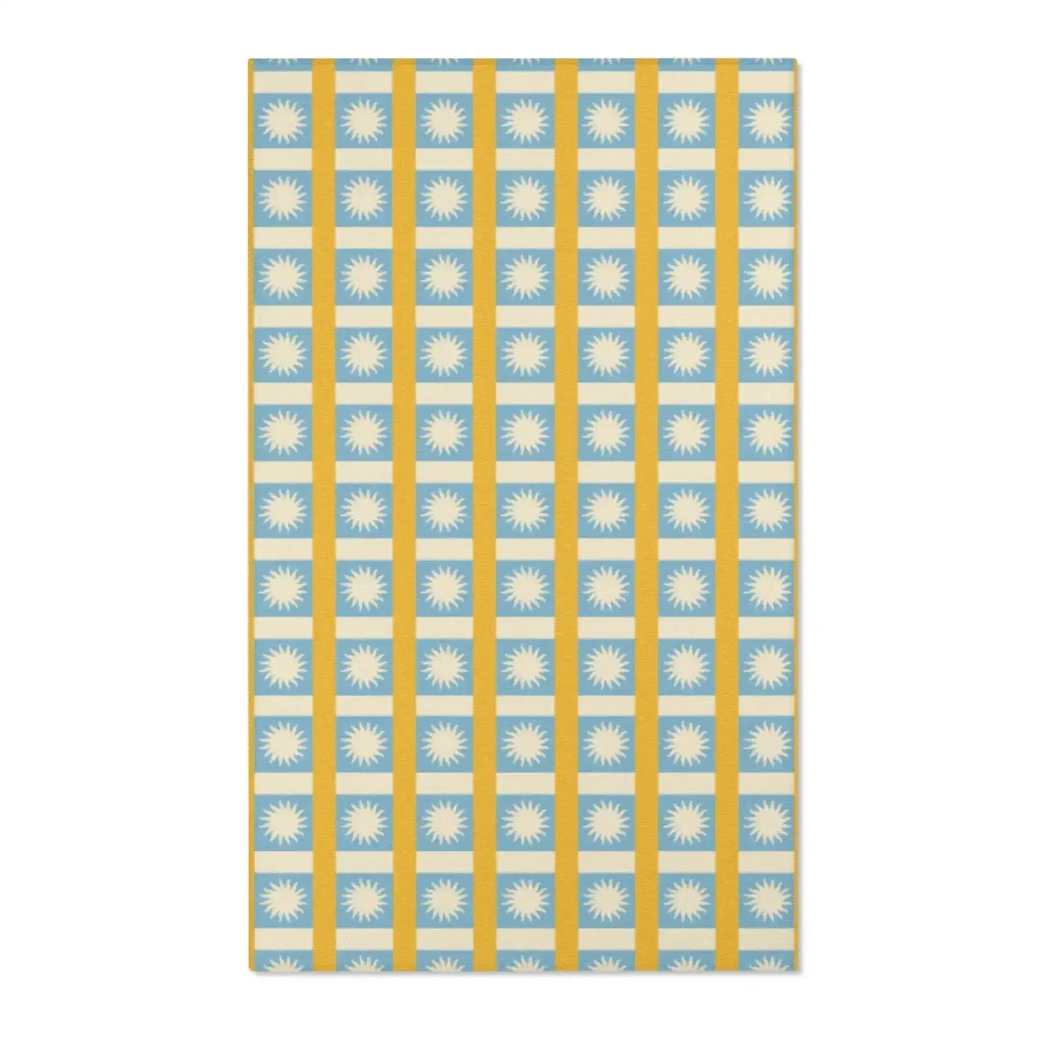 Retro Sunburst Checkered Accent Rug