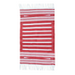 Handwoven Red and White Stripe Minimalistic Cotton Rug with Fringes