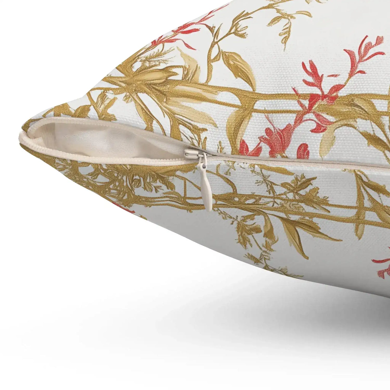 Vintage Botanical and Bird Throw Pillow