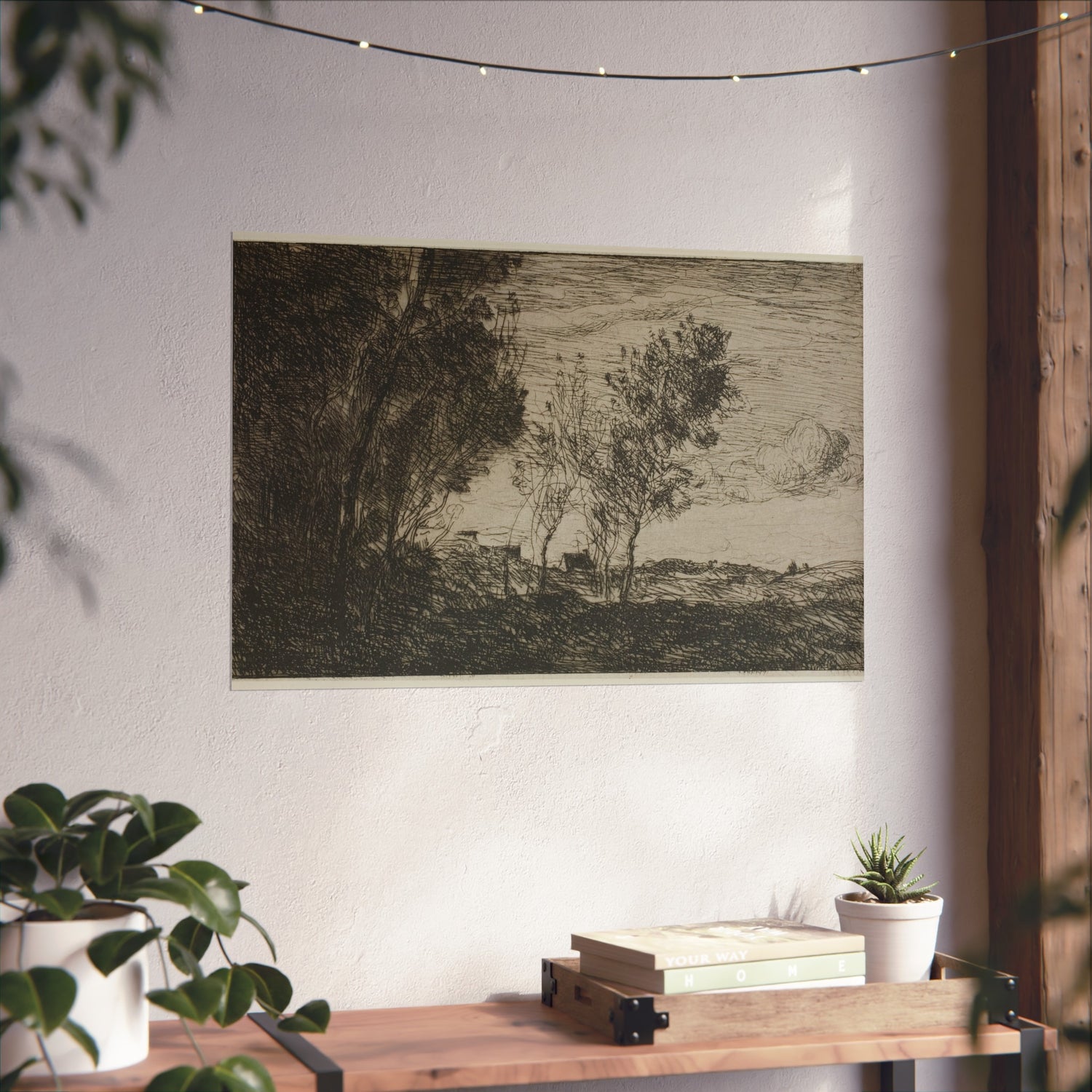 In the Dunes Souvenir of the Woods of the Hague - Jean Baptiste Camille Corot Fine Art Poster