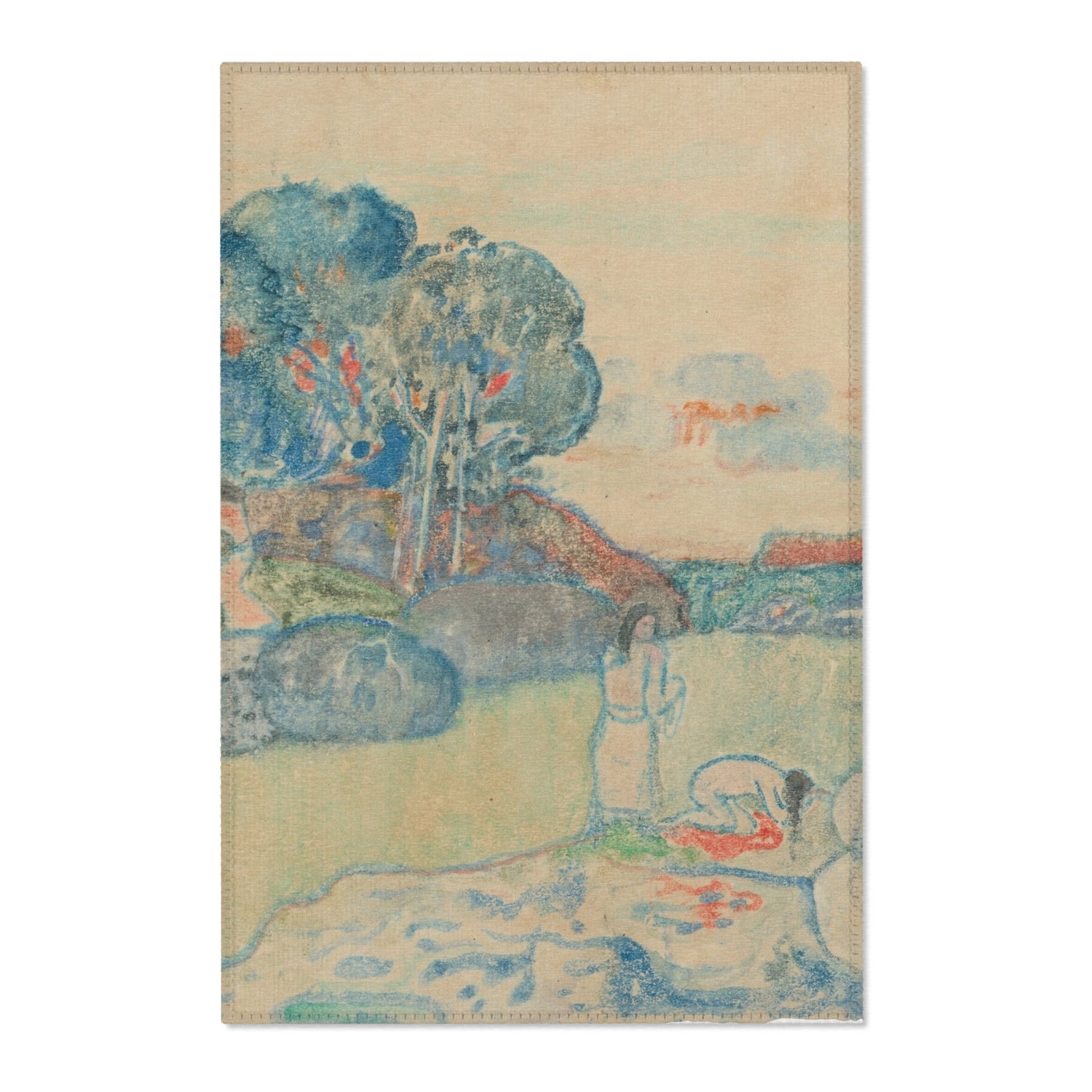 Tahitian Landscape - Paul Gauguin Area Rug