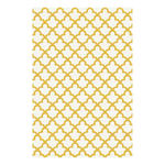 Golden Art Deco Scale White Tufted Rug