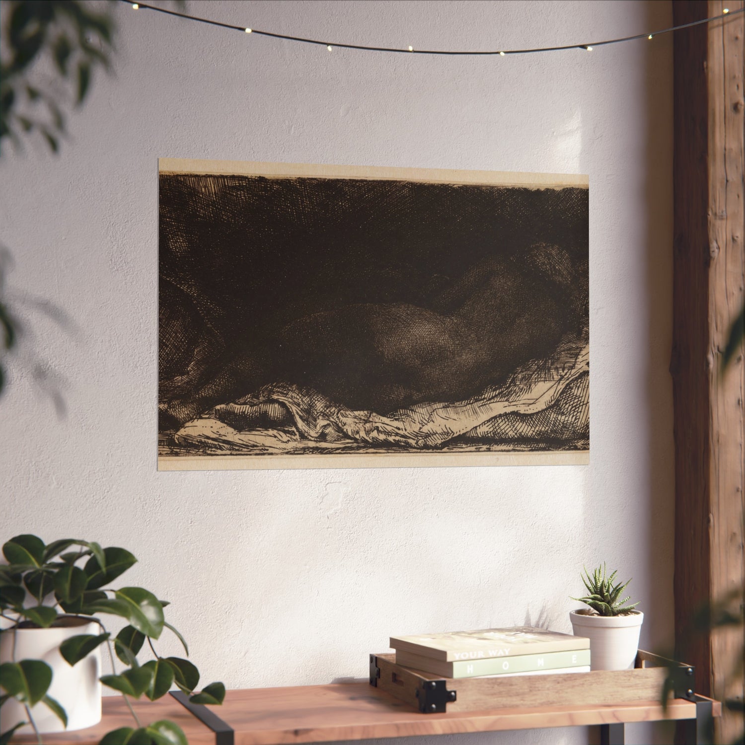 Reclining Female Nude - Rembrandt van Rijn Fine Art Poster