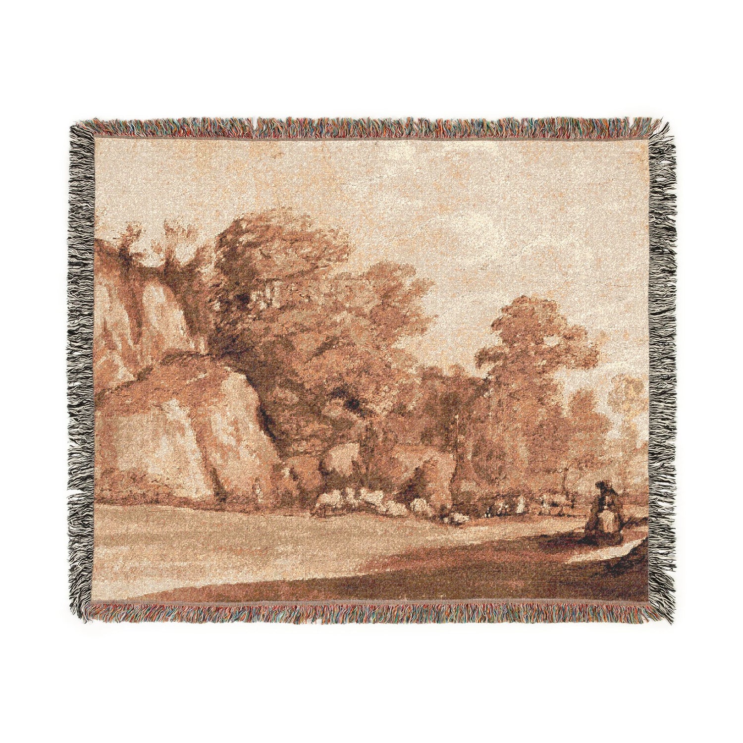 A Rocky Hillside - Claude Lorrain Tapestry Blanket