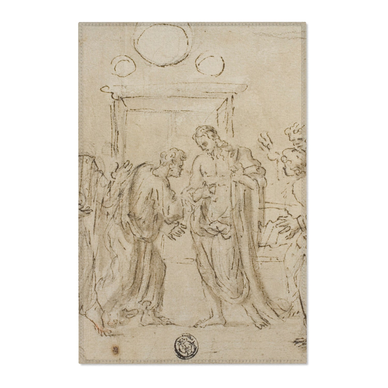 The Incredulity of Saint Thomas - Nicolas Poussin Area Rug
