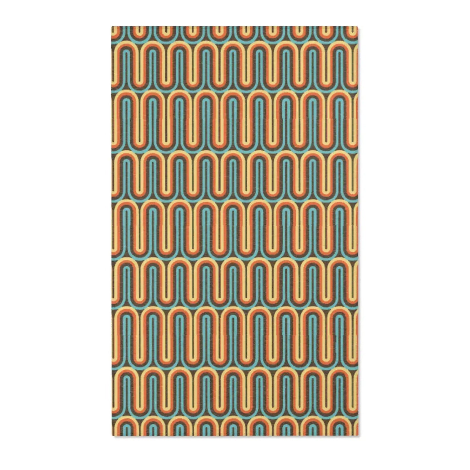 Retro Sunset Waves Accent Rug