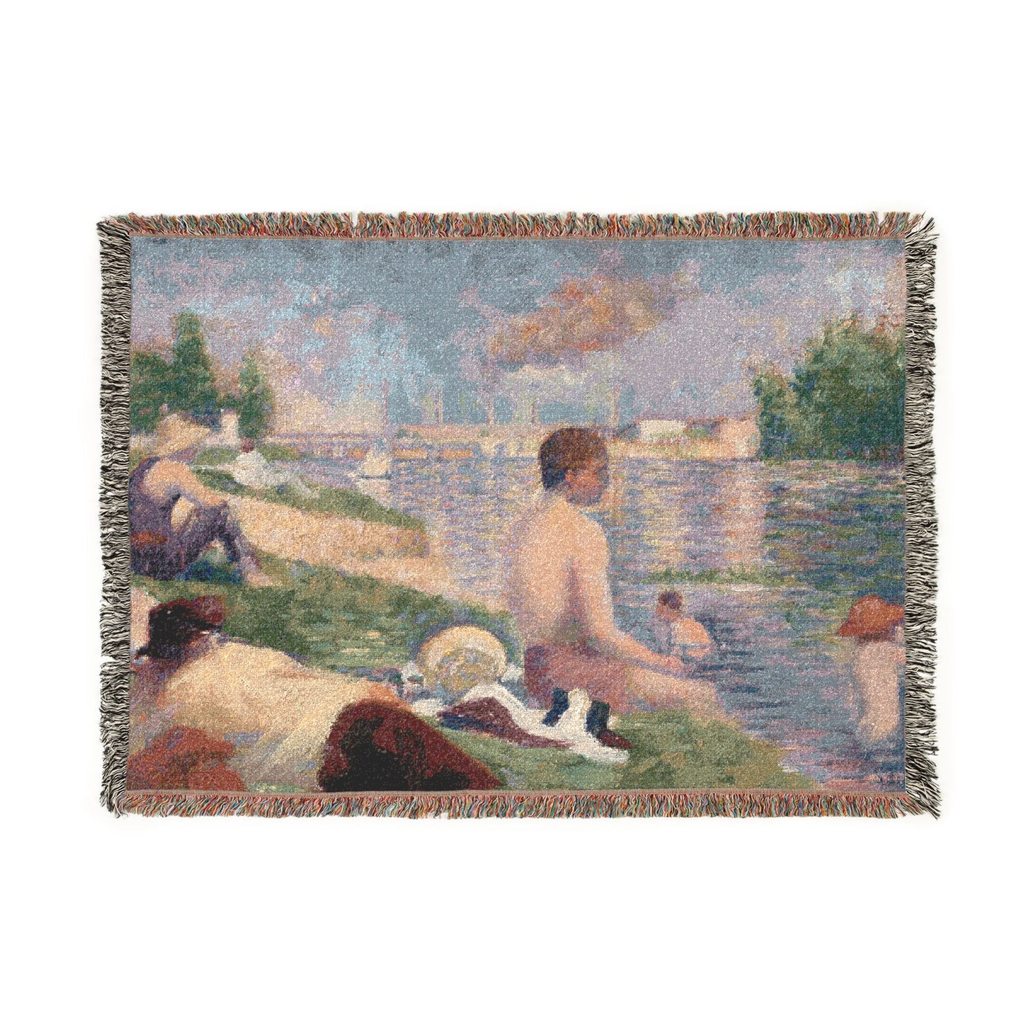 Final Study for Bathers at Asnières - Georges Seurat Tapestry Blanket