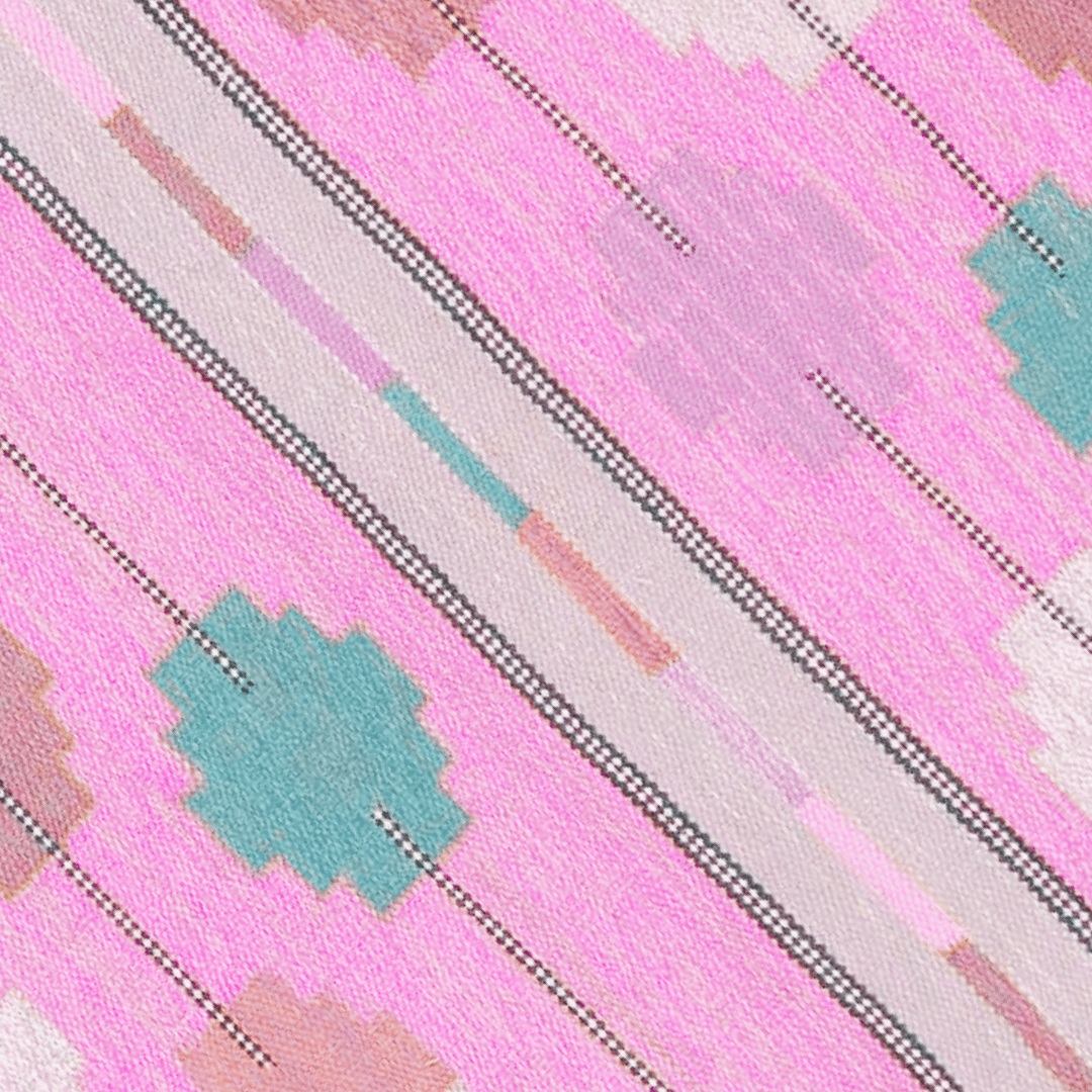 Fez Flair Dhurrie Cotton Rug - Pink