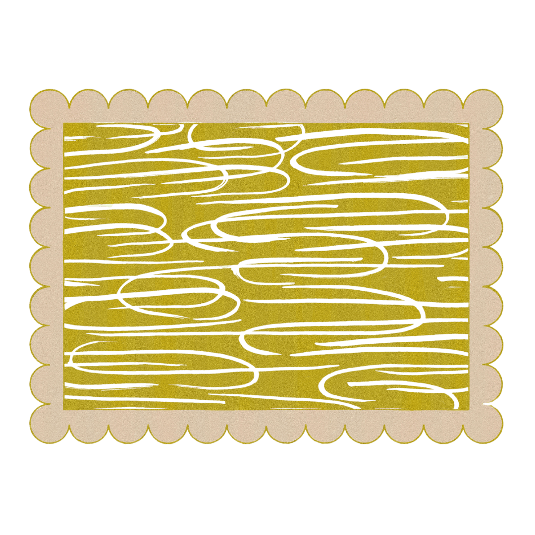 The Khaki Scalloped Contemporary Art Hand Tufted Rug is a modern and sophisticated addition to your home decor. This hand-tufted rug features a contemporary design with scalloped patterns in a chic khaki color.