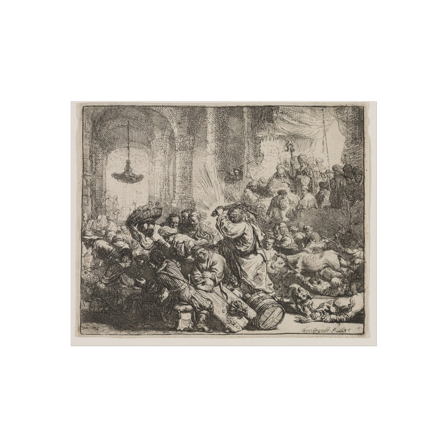 Rembrandt van Rijn - Christ Driving the Money Changers from the Temple | Fine Art Poster