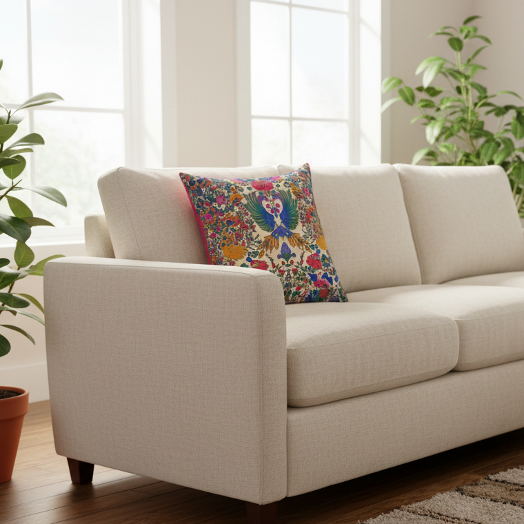 Phoenix Garden Radiance Throw Pillow