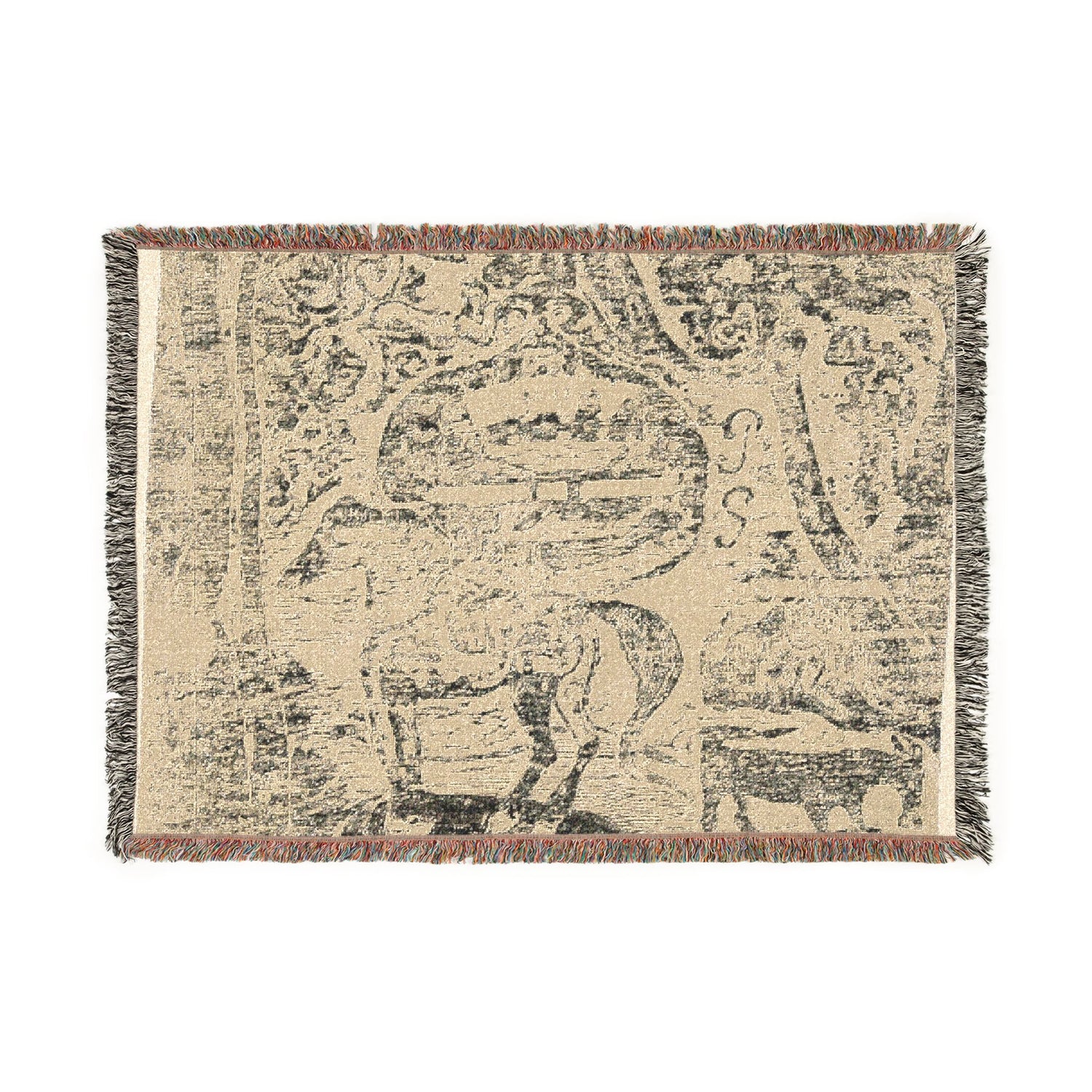 Horse, with Other Animals and Ornaments - Paul Gauguin Tapestry Blanket