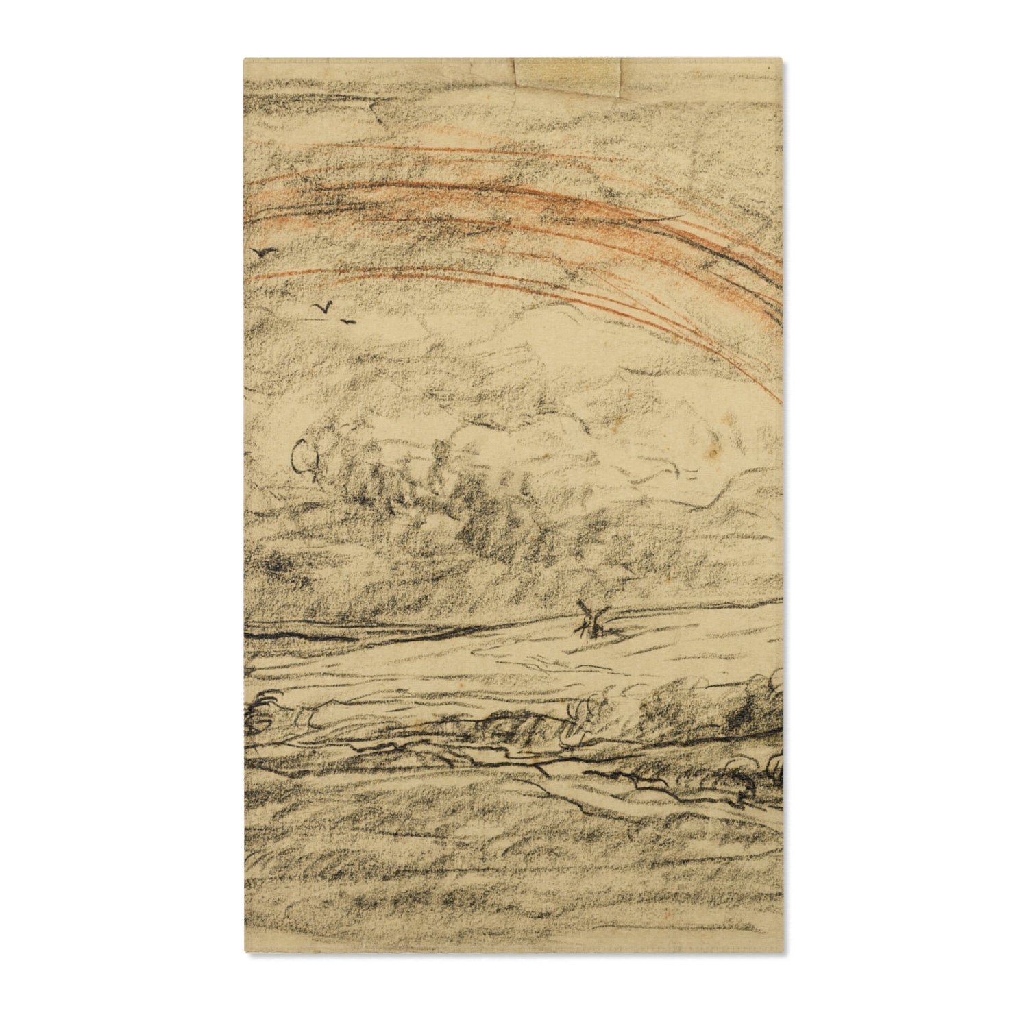 Landscape with a Rainbow - Charles François Daubigny Area Rug