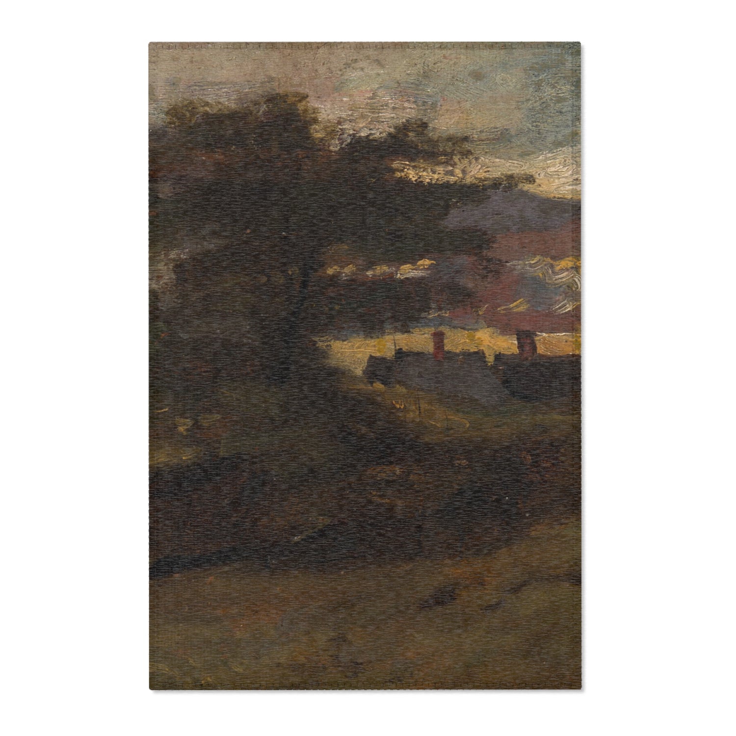 Landscape with Cottages - John Constable Area Rug