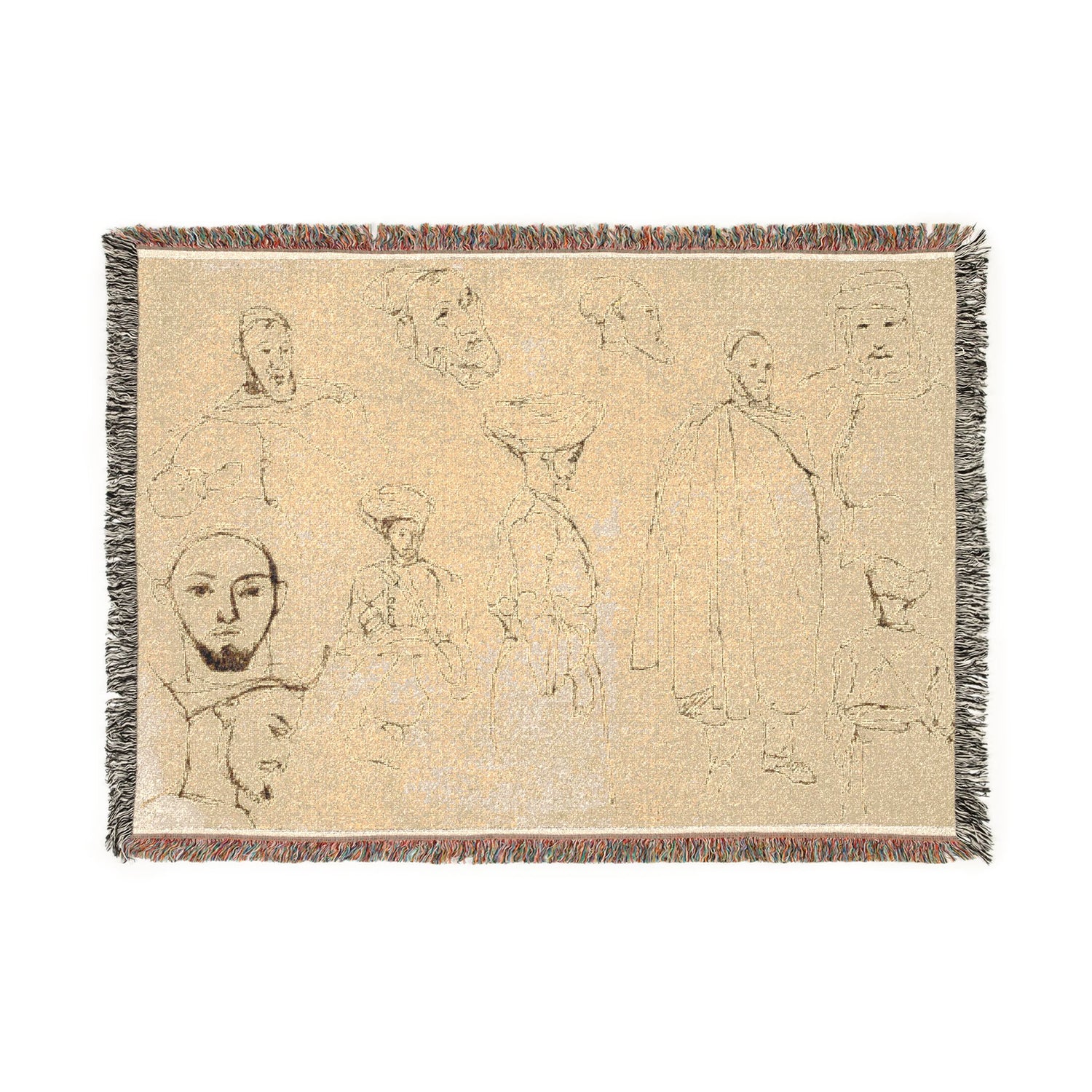 Sketches of Algerian Men - Eugène Delacroix Tapestry Blanket