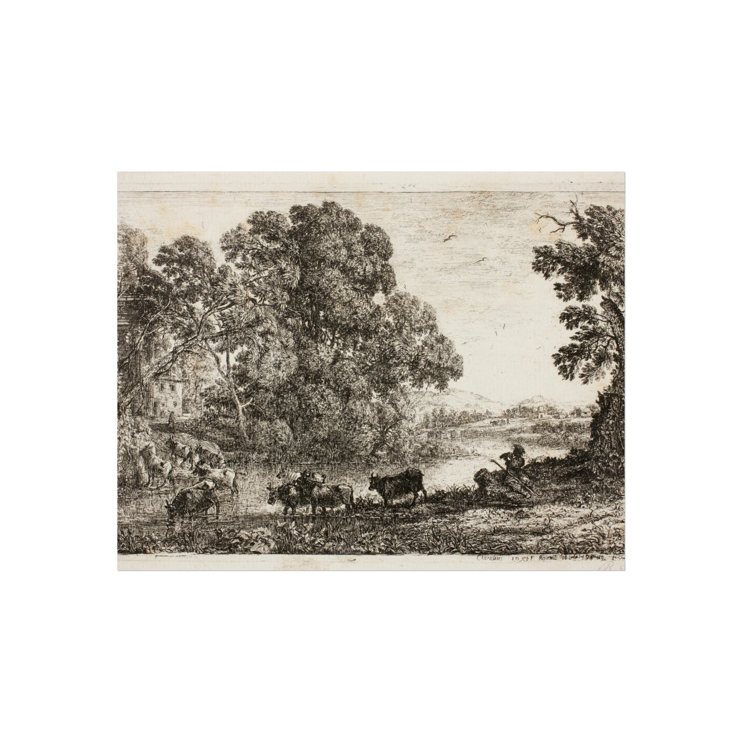 The Cowherd - Claude Lorrain Fine Art Poster