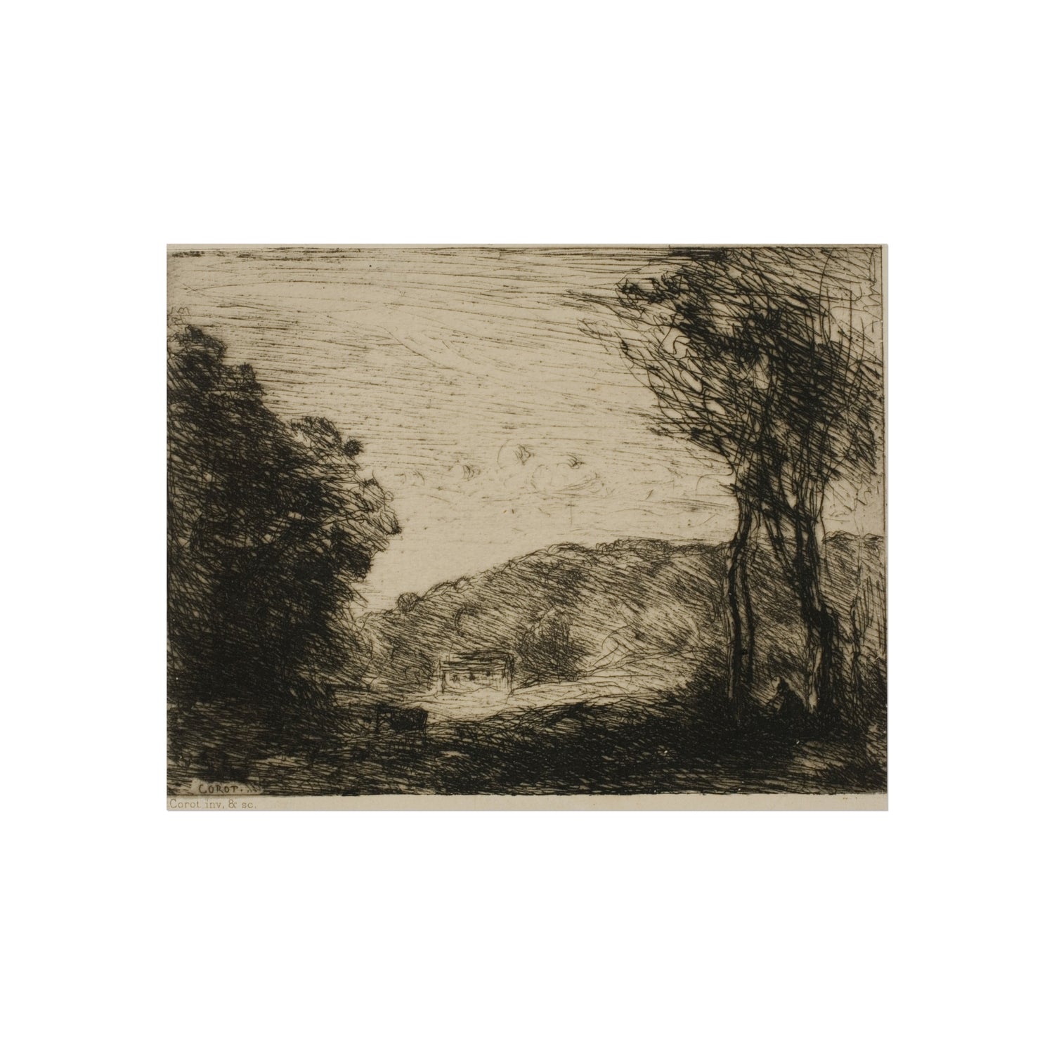 Jean Baptiste Camille Corot - Wooded Countryside | Fine Art Poster