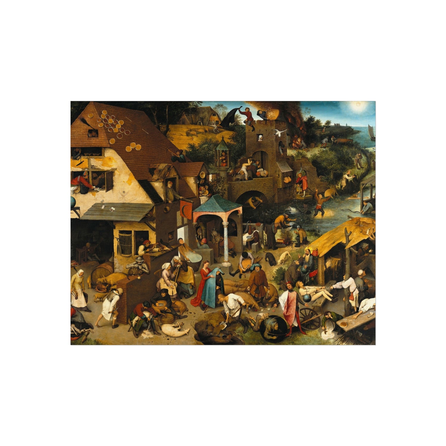 Pieter Brueghel the Elder - The Dutch Proverbs - Google Art Project | Fine Art Poster
