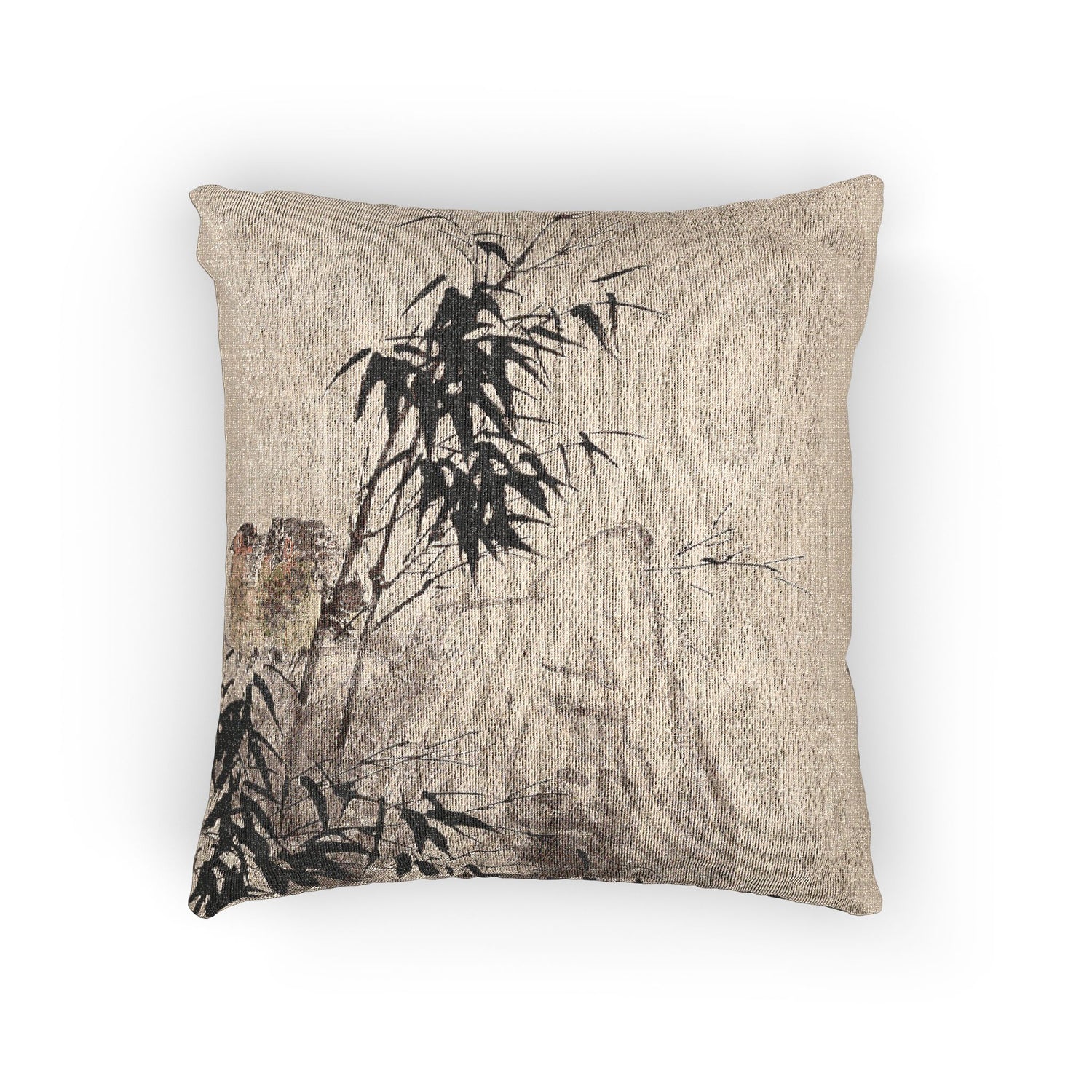 049_partridges-and-bamboo | Woven Pillow - MAIA HOMES