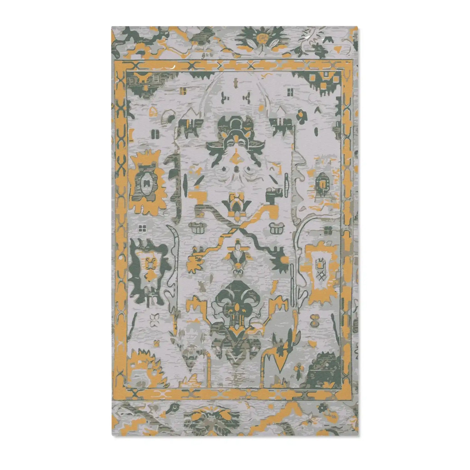 Golden Sage Distressed Medallion Accent Rug