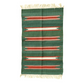 Handwoven Green and Red Stripe Cotton Rug with Fringes