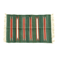Handwoven Green and Red Stripe Cotton Rug with Fringes