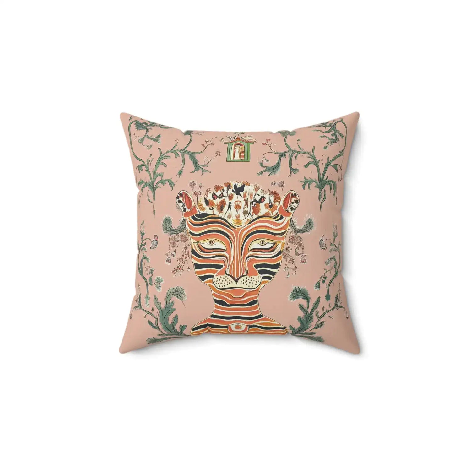 Psychedelic Jungle Tiger Throw Pillow