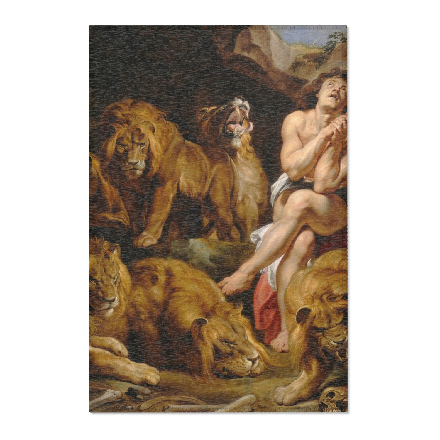Daniel in the Lions' Den - Peter Paul Rubens Area Rug